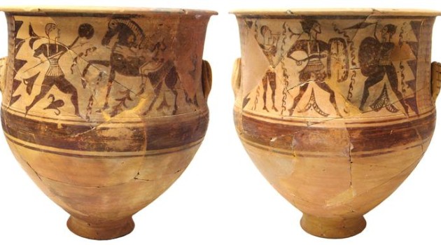 Tres vasos singulares de la ‘Pompeya ibérica’ cuentan la historia mítica de su aristocracia
