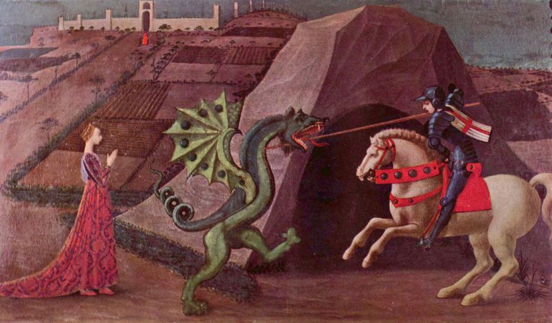 "San Jorge y el dragón", 1456, Museo Jacquemart-André, París.