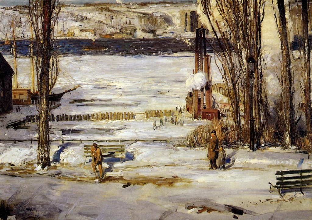 1910 A Morning Snow - Hudson River oil on canvas 114.6 x 160.7 cm