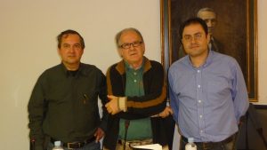 Rafael Marín, Atilano Sevillano y David Acebes, en la Casa de Zorrilla de Valladolid.
